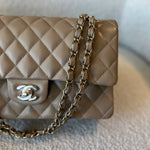 CHANEL Handbag 22A Dark Beige Caviar Quilted Classic Flap Medium LGHW - Redeluxe