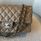 CHANEL Handbag 22A Dark Beige Caviar Quilted Classic Flap Medium LGHW - Redeluxe