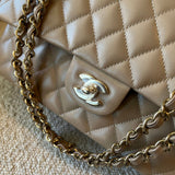 CHANEL Handbag 22A Dark Beige Caviar Quilted Classic Flap Medium LGHW - Redeluxe