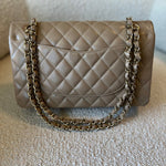 CHANEL Handbag 22A Dark Beige Caviar Quilted Classic Flap Medium LGHW - Redeluxe