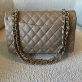 CHANEL Handbag 22A Dark Beige Caviar Quilted Classic Flap Medium LGHW - Redeluxe