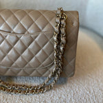 CHANEL Handbag 22A Dark Beige Caviar Quilted Classic Flap Medium LGHW - Redeluxe