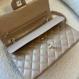 CHANEL Handbag 22A Dark Beige Caviar Quilted Classic Flap Medium LGHW - Redeluxe