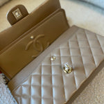 CHANEL Handbag 22A Dark Beige Caviar Quilted Classic Flap Medium LGHW - Redeluxe