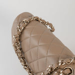CHANEL Handbag 22A Dark Beige Caviar Quilted Classic Flap Small with Light Gold Hardware - Redeluxe