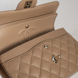 CHANEL Handbag 22A Dark Beige Caviar Quilted Classic Flap Small with Light Gold Hardware - Redeluxe