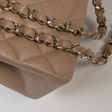 CHANEL Handbag 22A Dark Beige Caviar Quilted Classic Flap Small with Light Gold Hardware - Redeluxe