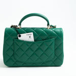 CHANEL Handbag 22A Emerald Green Lambskin Quilted Mini Top Handle LGHW - Redeluxe