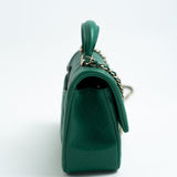 CHANEL Handbag 22A Emerald Green Lambskin Quilted Mini Top Handle LGHW - Redeluxe