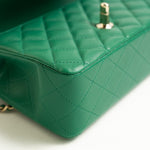 CHANEL Handbag 22A Emerald Green Lambskin Quilted Mini Top Handle LGHW - Redeluxe