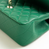 CHANEL Handbag 22A Emerald Green Lambskin Quilted Mini Top Handle LGHW - Redeluxe