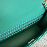 CHANEL Handbag 22A Green Mini Rectangular Lambskin Quilted LGHW - Redeluxe