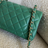 CHANEL Handbag 22A Green Mini Rectangular Lambskin Quilted LGHW - Redeluxe