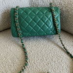CHANEL Handbag 22A Green Mini Rectangular Lambskin Quilted LGHW - Redeluxe