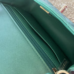 CHANEL Handbag 22A Mini Rectangular Iridescent Green Lambskin Quilted Single Flap LGHW - Redeluxe