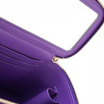 CHANEL Handbag 22A Purple Lambskin Quilted Vanity Case w/ Mirror Light Gold Hardware - Redeluxe