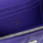 CHANEL Handbag 22A Purple Lambskin Quilted Vanity Case w/ Mirror Light Gold Hardware - Redeluxe
