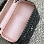 CHANEL Handbag 22B Black Shiny Lambskin Vanity with Chain LGHW - Redeluxe