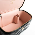 CHANEL Handbag 22B Black Shiny Lambskin Vanity with Chain LGHW - Redeluxe