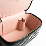 CHANEL Handbag 22B Black Shiny Lambskin Vanity with Chain LGHW - Redeluxe