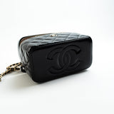 CHANEL Handbag 22B Black Shiny Lambskin Vanity with Chain LGHW - Redeluxe