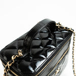 CHANEL Handbag 22B Black Shiny Lambskin Vanity with Chain LGHW - Redeluxe