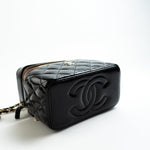 CHANEL Handbag 22B Black Shiny Lambskin Vanity with Chain LGHW - Redeluxe
