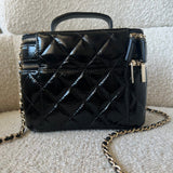 CHANEL Handbag 22B Black Shiny Lambskin Vanity with Chain LGHW - Redeluxe