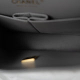 CHANEL Handbag 22B Grey Caviar Quilted Classic Flap Small Light Gold Hardware - Redeluxe