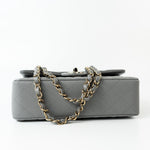 CHANEL Handbag 22B Grey Caviar Quilted Classic Flap Small Light Gold Hardware - Redeluxe