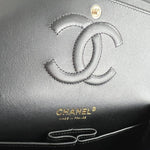 CHANEL Handbag 22C B&W Lambskin Quilted Classic Flap Medium LGHW - Redeluxe