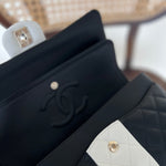CHANEL Handbag 22C B&W Lambskin Quilted Classic Flap Medium LGHW - Redeluxe