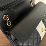 CHANEL Handbag 22C B&W Lambskin Quilted Classic Flap Medium LGHW - Redeluxe