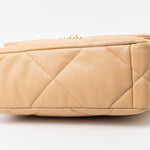 CHANEL Handbag 22C Beige Lambskin Quilted 19 Flap Small Mixed Hardware - Redeluxe