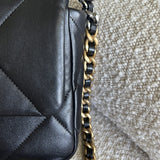 CHANEL Handbag 22C Black Lambskin Quilted 19 Flap Small MHW - Redeluxe