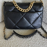 CHANEL Handbag 22C Black Lambskin Quilted 19 Flap Small MHW - Redeluxe