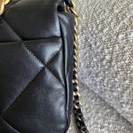 CHANEL Handbag 22C Black Lambskin Quilted 19 Flap Small MHW - Redeluxe