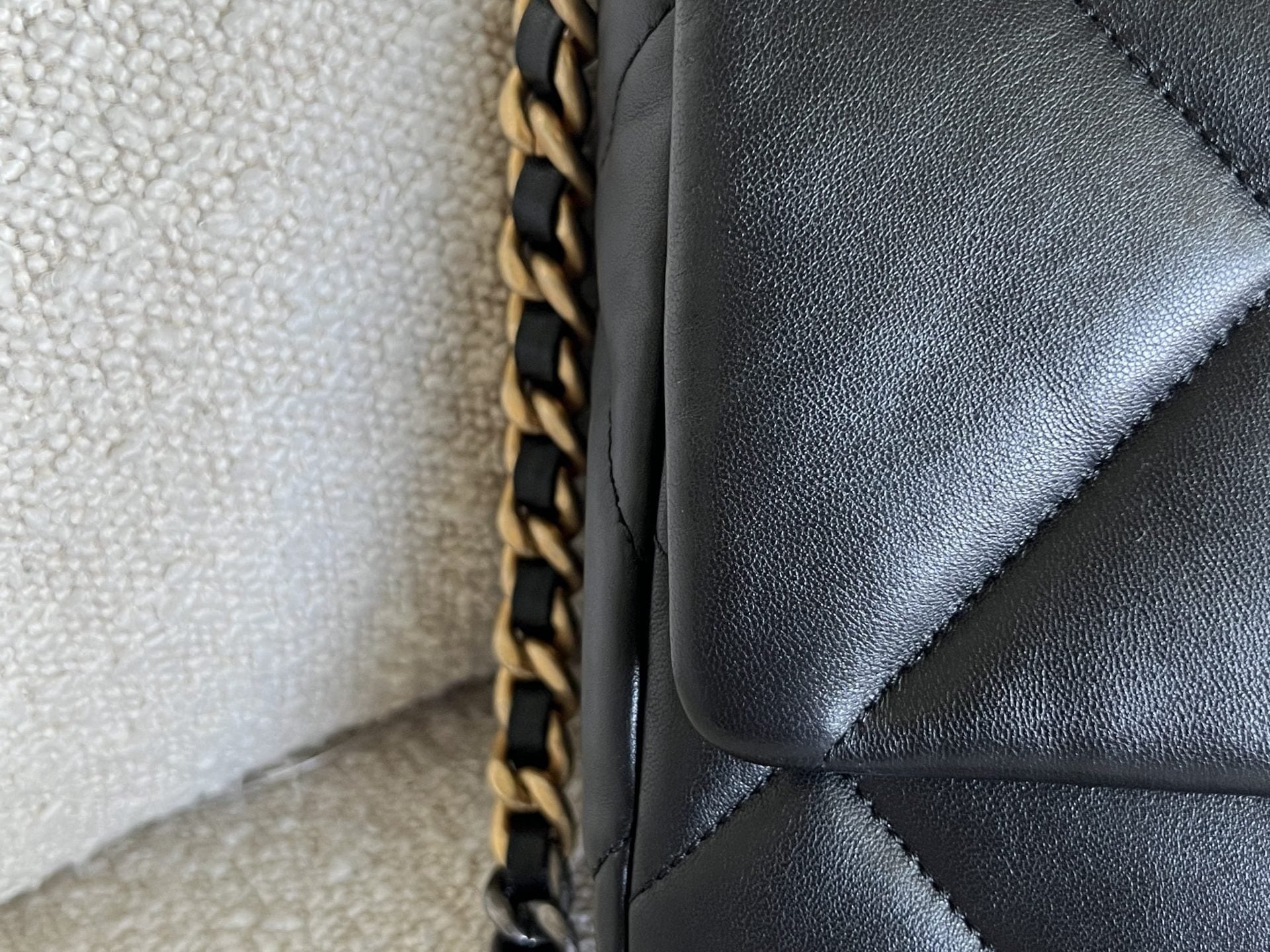 CHANEL Handbag 22C Black Lambskin Quilted 19 Flap Small MHW - Redeluxe