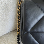 CHANEL Handbag 22C Black Lambskin Quilted 19 Flap Small MHW - Redeluxe