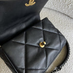 CHANEL Handbag 22C Black Lambskin Quilted 19 Flap Small MHW - Redeluxe