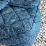 CHANEL Handbag 22C Blue Denim Pearl Crush Square Mini Flap AGHW - Redeluxe