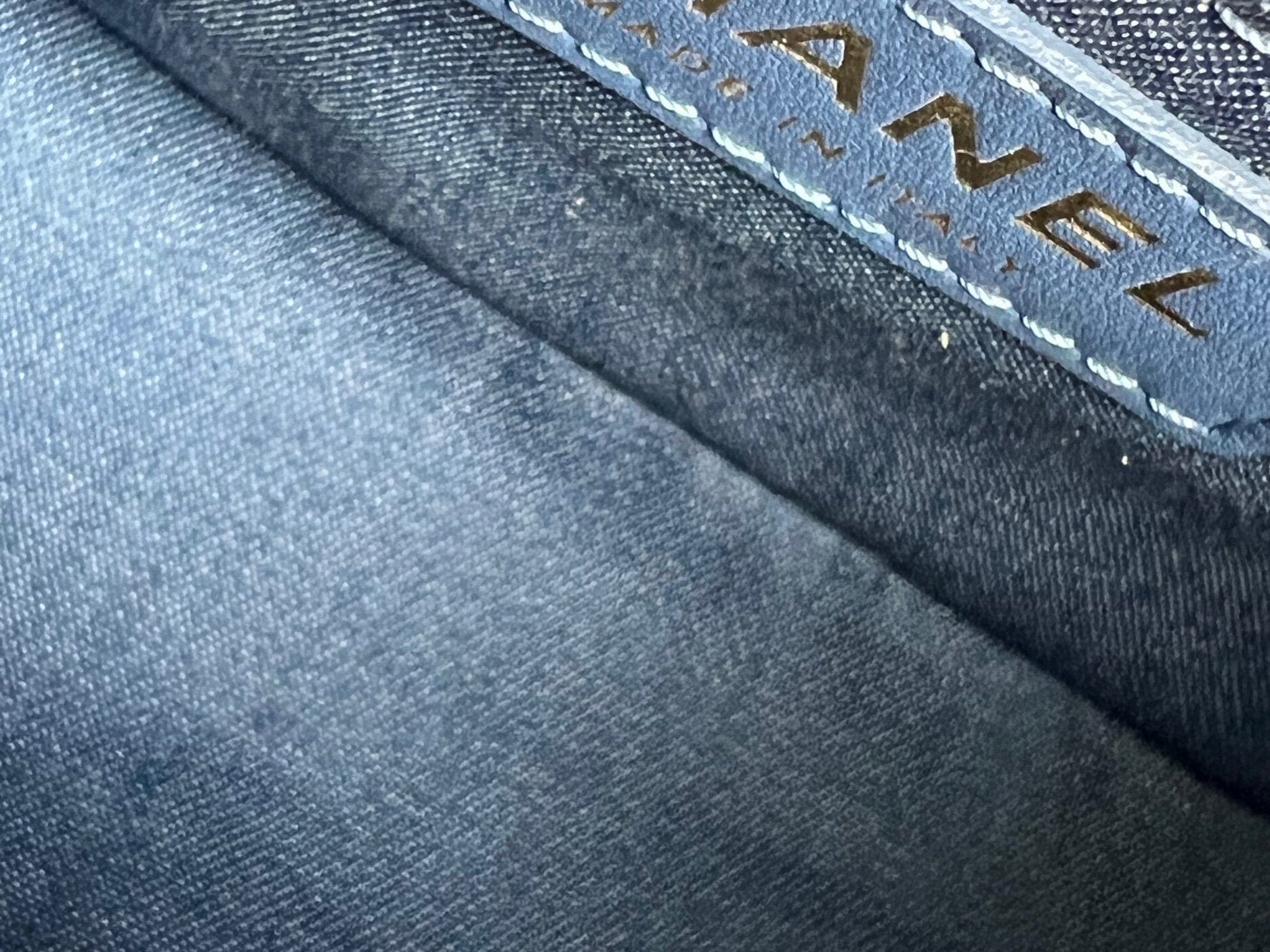 CHANEL Handbag 22C Blue Denim Pearl Crush Square Mini Flap AGHW - Redeluxe