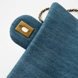 CHANEL Handbag 22C Blue Denim Pearl Crush Square Mini Flap AGHW - Redeluxe