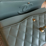 CHANEL Handbag 22C Dark Green Caviar Classic Flap Quilted Medium LGHW - Redeluxe