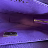 CHANEL Handbag 22C In Love Purple Lambskin Large Heart Bag LGHW - Redeluxe