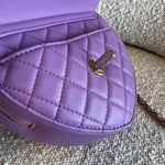 CHANEL Handbag 22C In Love Purple Lambskin Large Heart Bag LGHW - Redeluxe