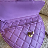 CHANEL Handbag 22C In Love Purple Lambskin Large Heart Bag LGHW - Redeluxe