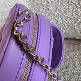 CHANEL Handbag 22C In Love Purple Lambskin Large Heart Bag LGHW - Redeluxe