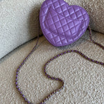 CHANEL Handbag 22C In Love Purple Lambskin Large Heart Bag LGHW - Redeluxe