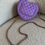 CHANEL Handbag 22C In Love Purple Lambskin Large Heart Bag LGHW - Redeluxe